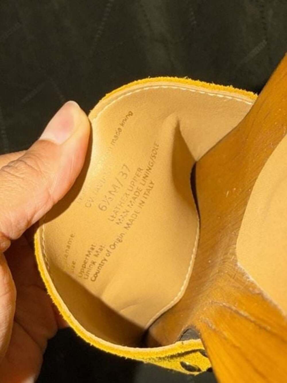 Crown Vintage Yellow Suede Platform Clog Slide Sandals - Picture 7 of 7
